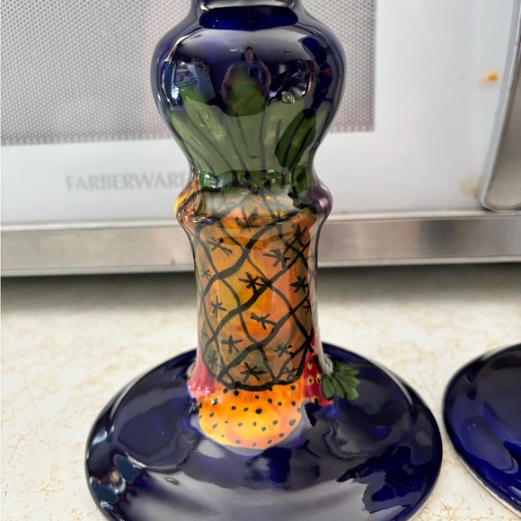 2 Talevera Mexican Handmade/Painted Candlesticks.In Excellent Condition. - Picture 4 of 13